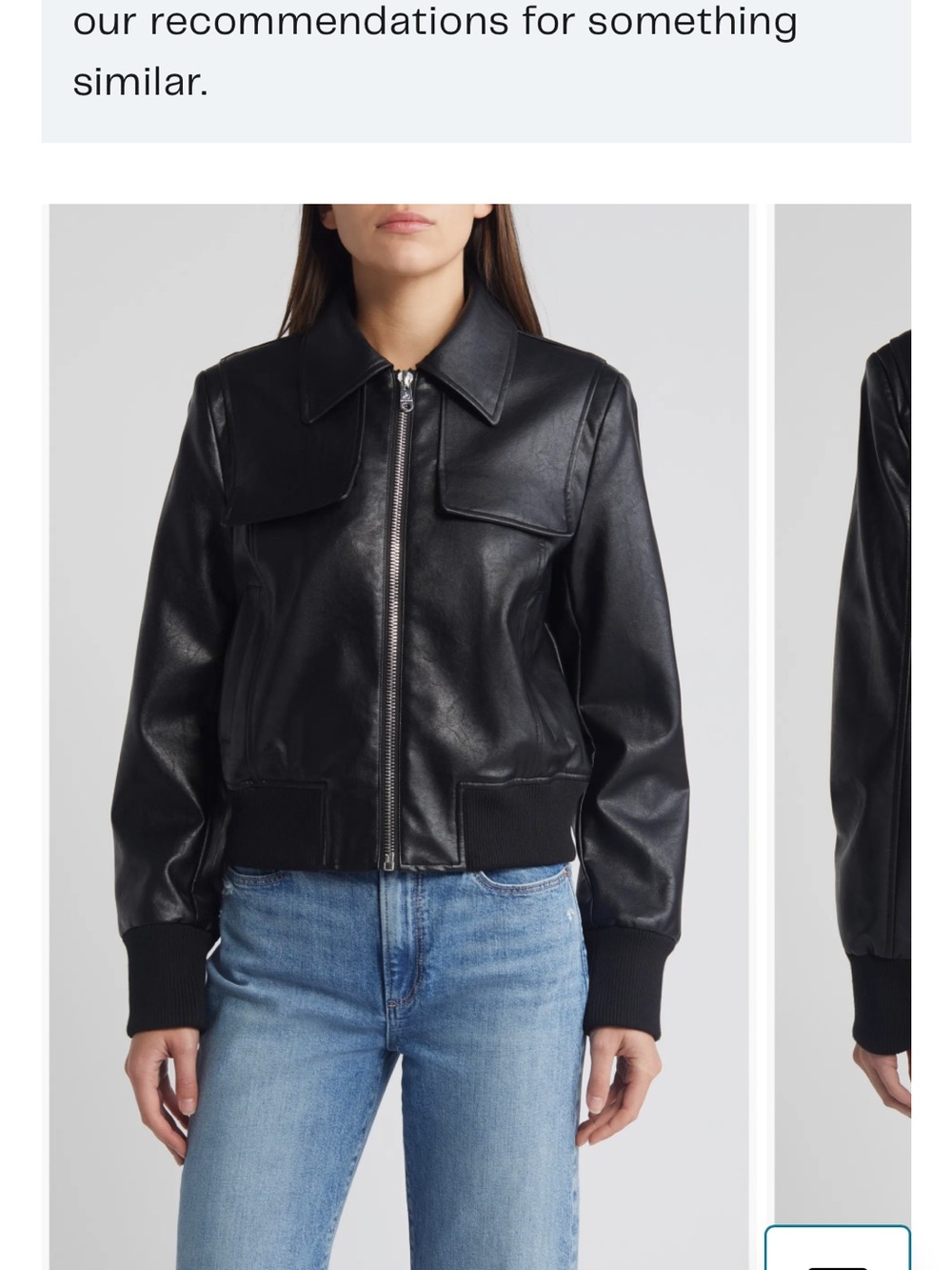 Sam Edelman faux Black Leather Bomber Jacket